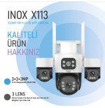 INOX-X113 3 Lensli WiFi PTZ Kamera – 9MP Üstün Güvenlik