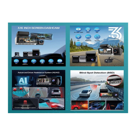 İNOX-603 3 Kanal 2K Araç Kamerası