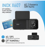 INOX-X607 4G GPS DESTEKLİ ÇİFT YÖNLÜ ARAÇ İÇİ KAMERA