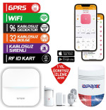 copy of copy of OPAX-W20-W-SİYAH +BGR-O9 SADECE WIFI & BGR-09 KABLOSUZ SİRENLİ ALARM SİSTEMİ (1 YIL AHM ÜCRETSİZ)