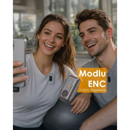 Kablosuz Yaka Mikrofonu Type-C CES Mini Mic ENC 2 Kişilik