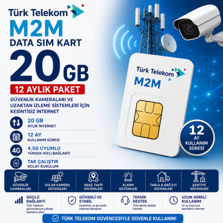 copy of Türk Telekom 50GB Aylık Data Hattı – 12 Ay Geçerli 4G LTE SIM Kart